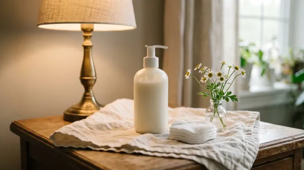 A neatly made bed with a plain white pillow and folded cotton sheet in soft daylight